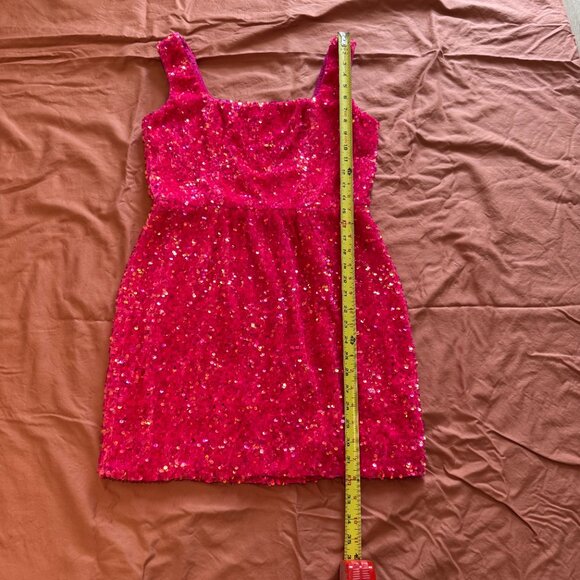 Helsi Rory Stretch Velvet Sequin Mini Dress - French Rose - Large - Picture 8 of 14
